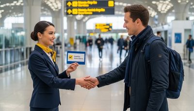 Greeting in front of the jet bridge or curbside
